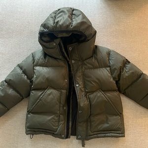 Green down puffer jacket